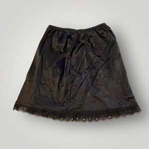 Vintage Black 100% Antron Nylon Mini Skirt Slip